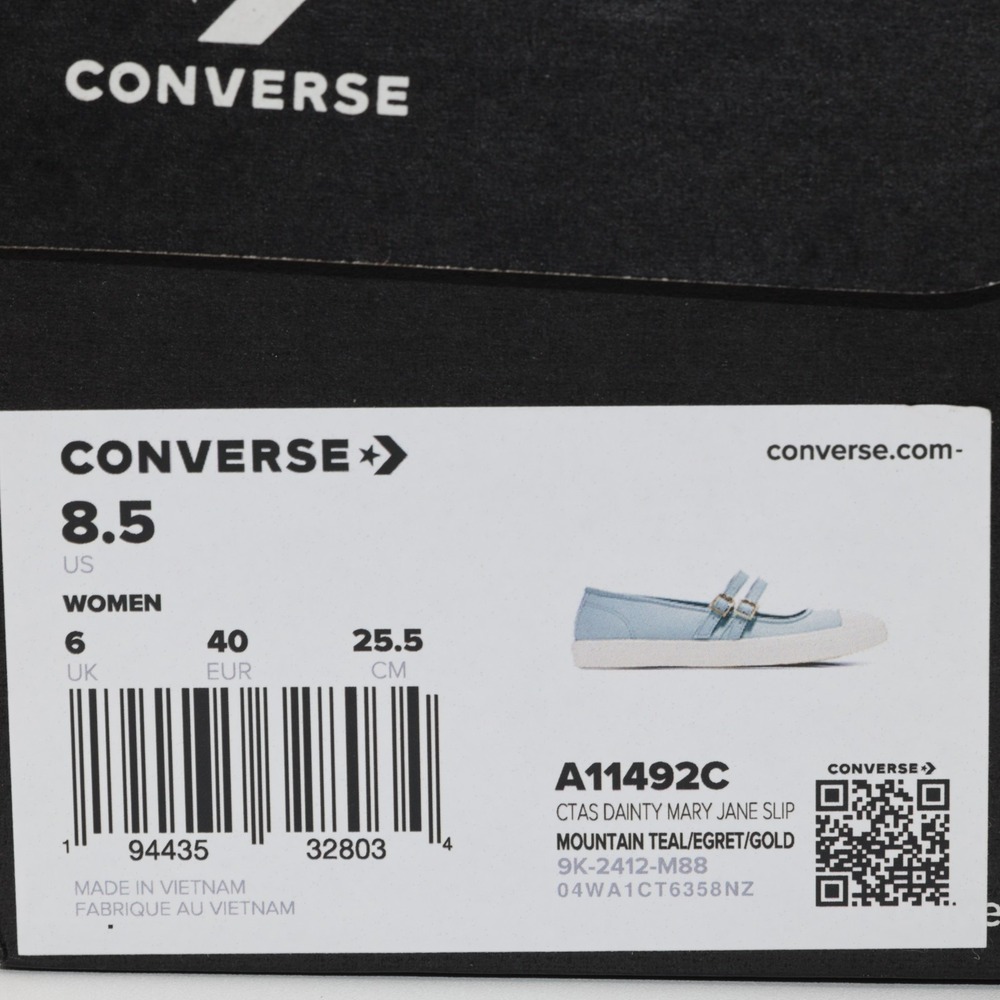 Converse Chuck Taylor All Star Dainty Mary Jane Buckle Shoes Light Blue Size 8.5 - Picture 11 of 11